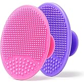 Plum Beauty Silicone Face Scrubber and Facial Cleansing Brush for Clear Skin, Multifunctional Face Washing Tool with Exfoliator Brushes and Cleanser Brush for Effective Exfoliating Scrub, Daily Care