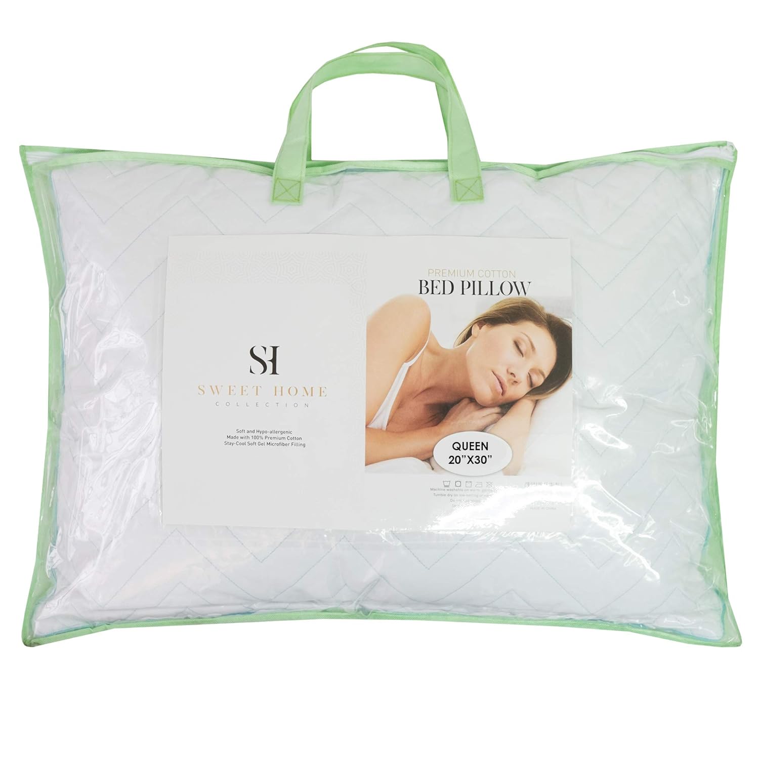 Bed Pillows For Sleeping Premium 100 Soft Quality Cotton Cover With Hypoallergenic Stay Cool Soft Gel Microfiber Luxurious Filling Perfect For Back Side Sleepers Stomach Bed Pillows Home Kitchen