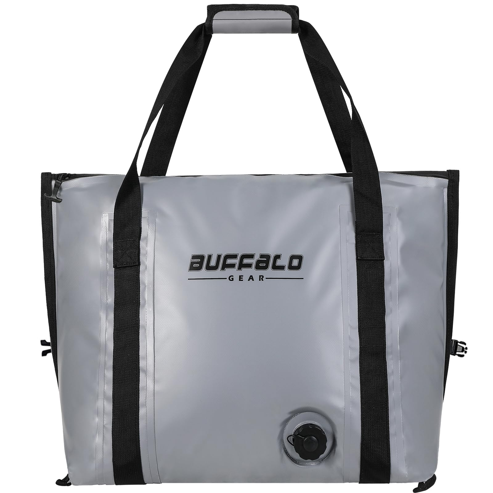 Photo 1 of Buffalo Gear Insulated Fish Cooler Bag Flat Bottom,26L Waterproof Fish Kill Bag,Small Fishing Bag Leakproof Fish Cooler (Gray)