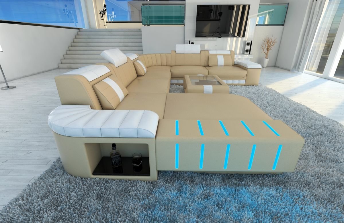 Xxl Interior Design Bellagio Sandbeige Weiss Sofa Couch Corner