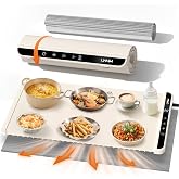LNNIW Warming Mat for Food, 26x15 Inch, Off White, Fast Heat, Child Lock | Includes heat-resistant pad. Perfect for chafing dishes, buffet &amp; parties. Easy to clean &amp; store. 6 settings, timer &amp; lock.
