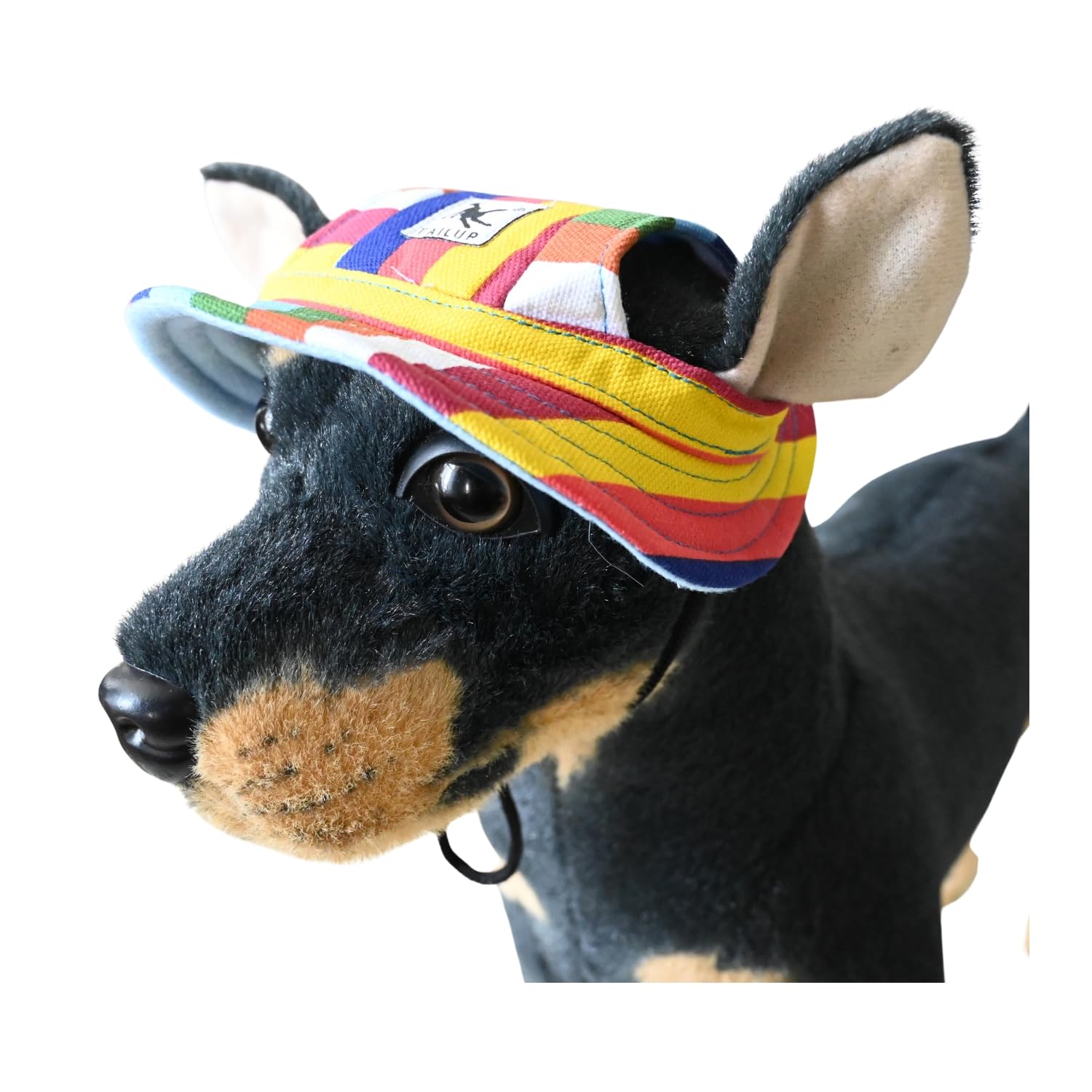 BT Bear Dog Hat - Breathable Round Cap with Ear Holes, Outdoor Travel Sun Protection Sport Hat for Small Medium Dogs (Colorful, L)