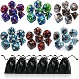 CREEBUY Polyhedral DND Dice Set 42 Pieces Double-Colors D4 D6 D8 D10 D12 D20 view 7