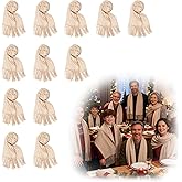 AUSTUFF 12pcs Christmas Knitted Scarves with Fringes Bulk Pashmina Shawls and Wrap Gift Set for Christmas Party Photo