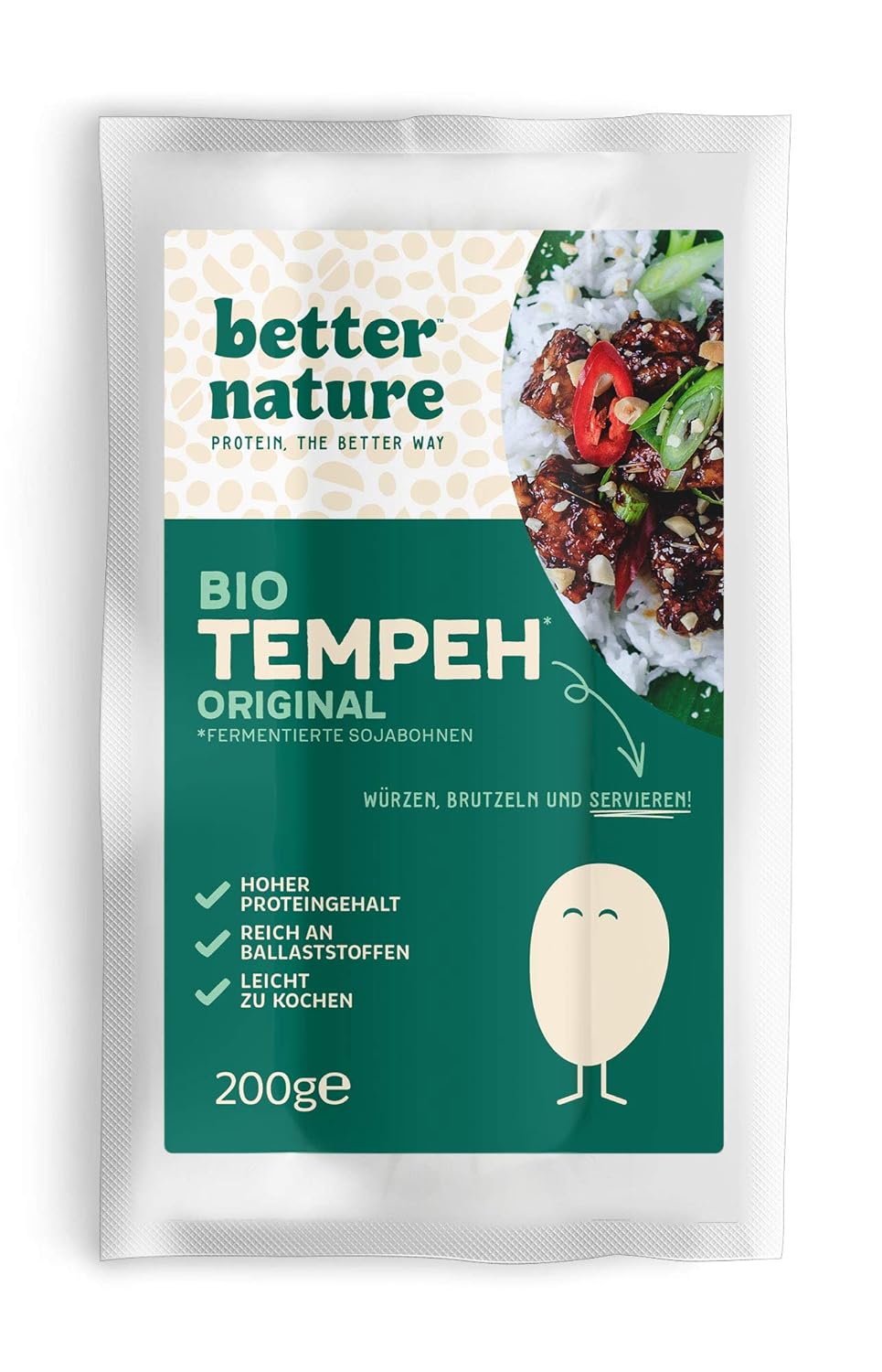Better Nature vegane 100 BIO Fleischalternative aus Tempeh von
