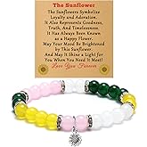 Emotional Support Beaded Bracelet Inspirational Motivational Encouragement Get Well Gifts for Women Friendship Gifts for Bestie BFF Friends Christmas Birthday Gift Jewelry Bracelet with Positive Card