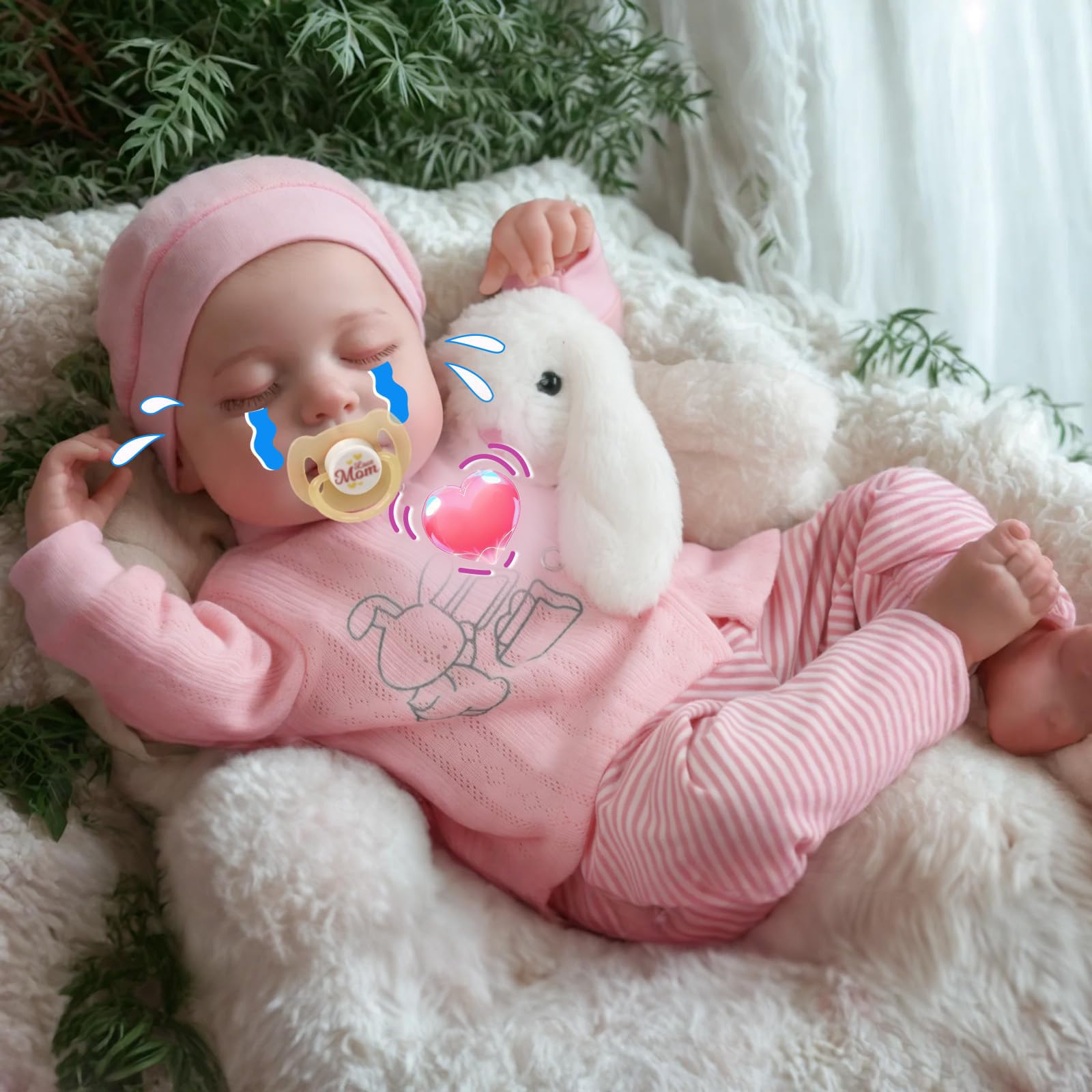 Photo 1 of BABESIDE Realistic Baby Doll with Heartbeat Loulou, 20 inch Handmade Reborn Baby Dolls 