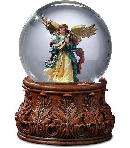 Amazon.com: Silver & Gold Revolving Angel 100mm Water Globe San