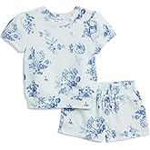 Splendid girls Indigo Bloom Short-sleeve Top and Shorts Bottom Set