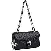 Travistar Quilted Crossbody Bags Purses for Women Chain Shoulder Bag Small | Cute Pendant, Vegan Leather, Quilted Pattern, Spacious Enough, Designer and Trendy, Casual and Dressy Outfits, Any Occasion