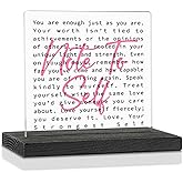 Note to Self Motivational Gift, You Are Enough, Mental Health Quote Decor Sign for Women Therapists Counselor, Inspirational School Counseling Office Therapist Office Desk Decor Plaque VA5
