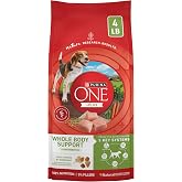 Purina ONE Plus Whole Body Support with Chicken Dry Dog Food, 4 lb Bag | High protein kibble and meaty shreds with proactive nutrition for digestion, mobility, immunity, bones and heart