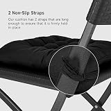 DKIEI 4 Pack Seat Cushions 40x40cm Dining Chair Cushions with Ties Black view 3