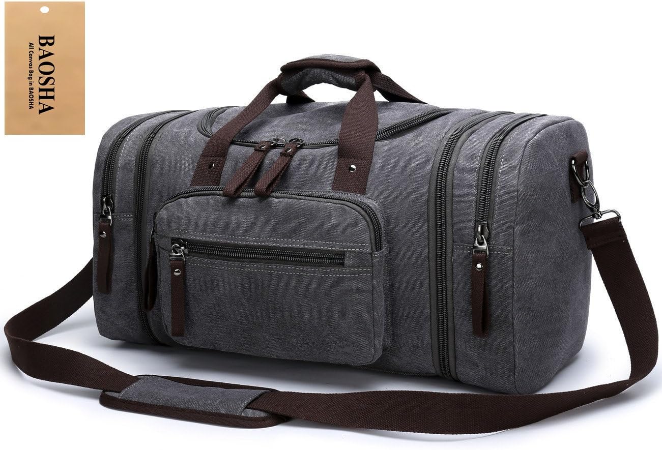 BAOSHA HB21 Oversized Canvas Holdall Overnight Weekend Bag Travel