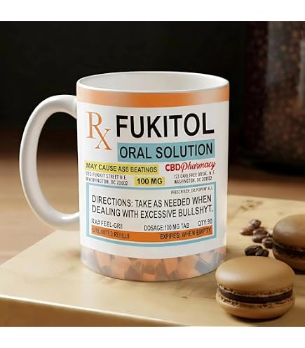 Funny "Fukitol" Prescription Coffee Mug - 11oz Ceramic, Birthday Gift For Coworkers, Office Humor - View #2