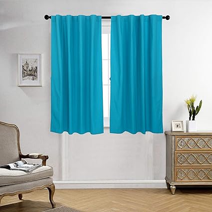 LINENWALAS Cotton Curtains for Windows 5 Feet Set of 2, Linen Textured Windows Curtains for