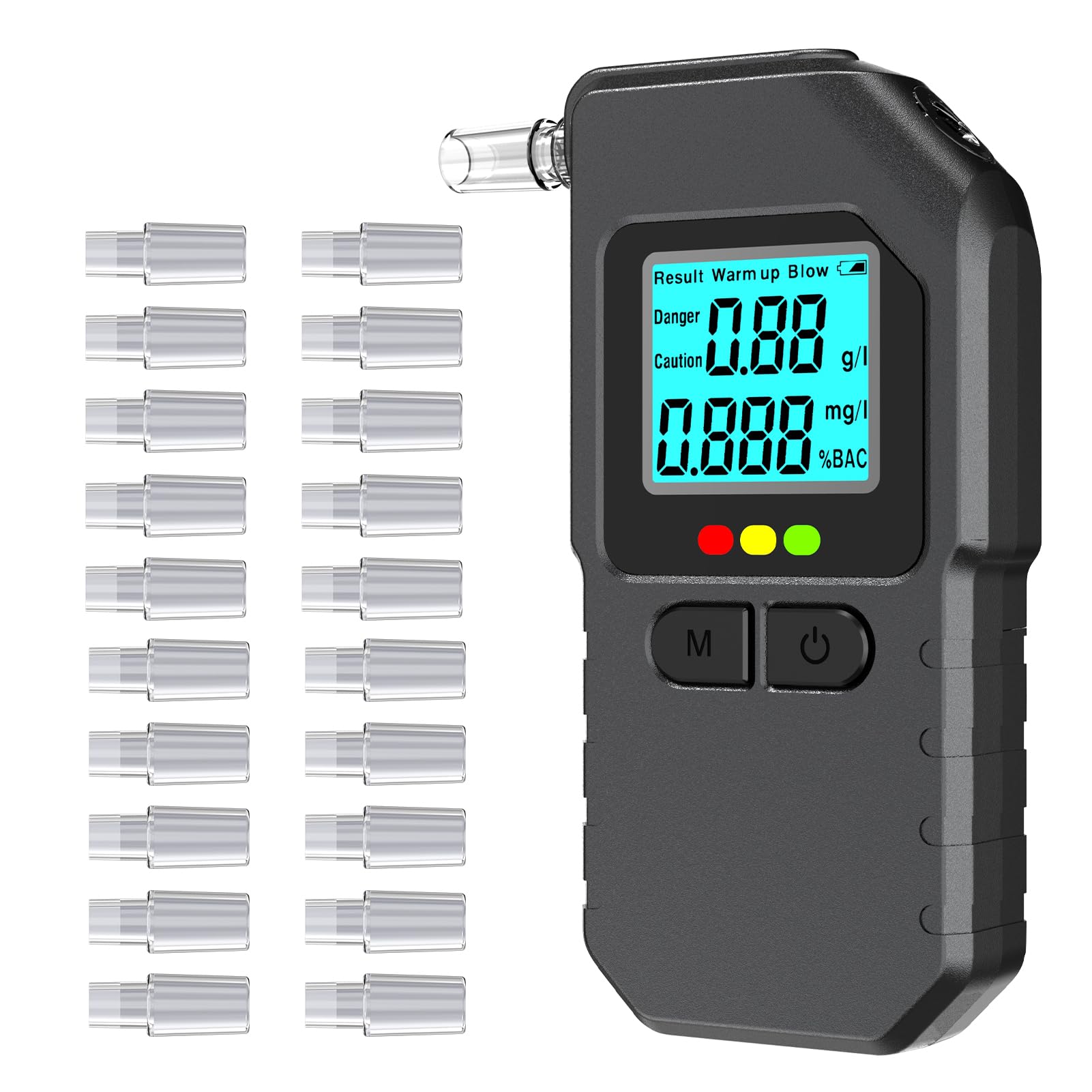 Photo 1 of Breathalyzer, Portable BAC Tracker Alcohol Tester with Laboratory-Grade Circuitry, Dual-Core Processor, LED & LCD Display, Rapid Detection, History Memory, 20 Mouthpieces for Home, Party, Drivers