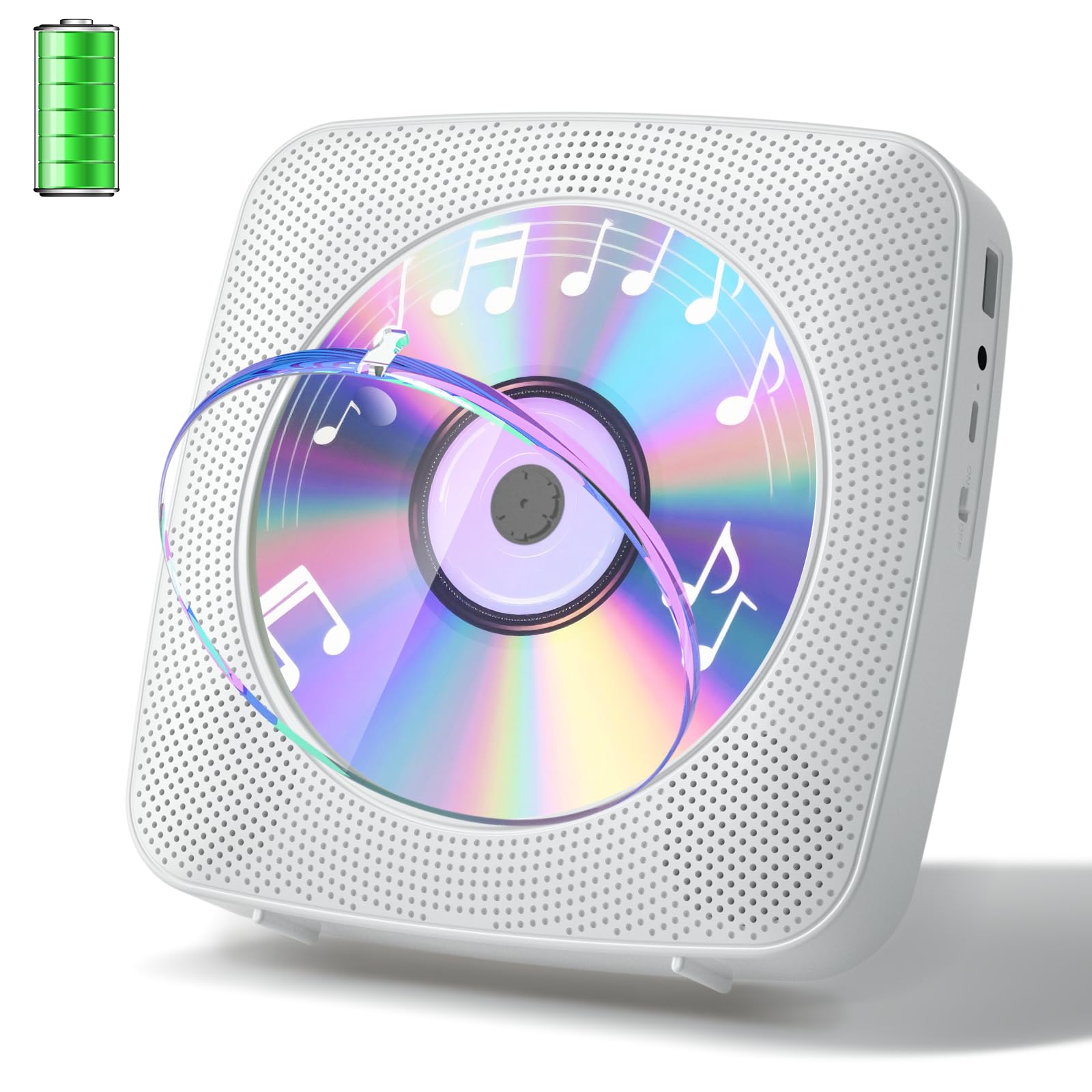 Photo 1 of ***no charger**Gueray CD Player Portable with Bluetooth Wall Mountable, CD Music Battery Operated Players for Home with Speakers 1800mAh Rechargeable LCD Screen Display FM Radio USB AUX Jack Remote Control