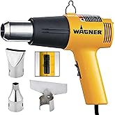 Wagner Spraytech 2417344 HT1000 Heat Gun Kit, 3 Nozzles Included, 2 Temp Settings 750ᵒF & 1000ᵒF, Great for Shrink Wrap, Soften Paint, Bend Plastic Pipes, Loosen Bolts and More