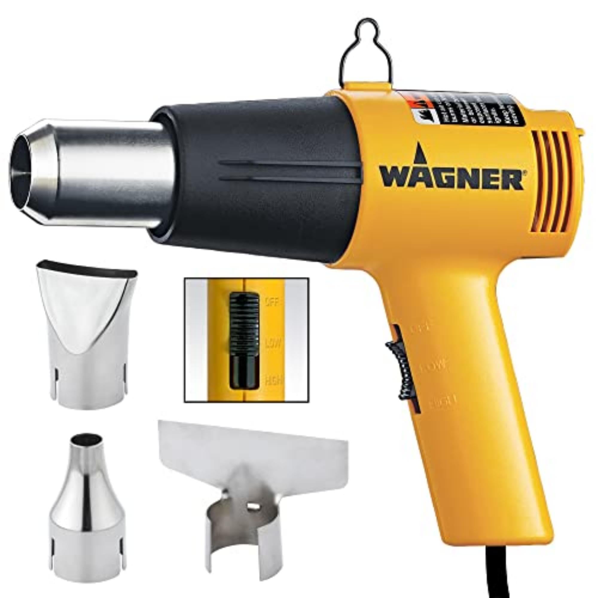 Photo 1 of Wagner Spraytech 2417344 HT1000 Heat Gun Kit, 3 Nozzles Included, 2 Temp Settings 750?F & 1000?F, Great for Shrink Wrap, Soften Paint, Bend Plastic Pipes, Loosen Bolts and More