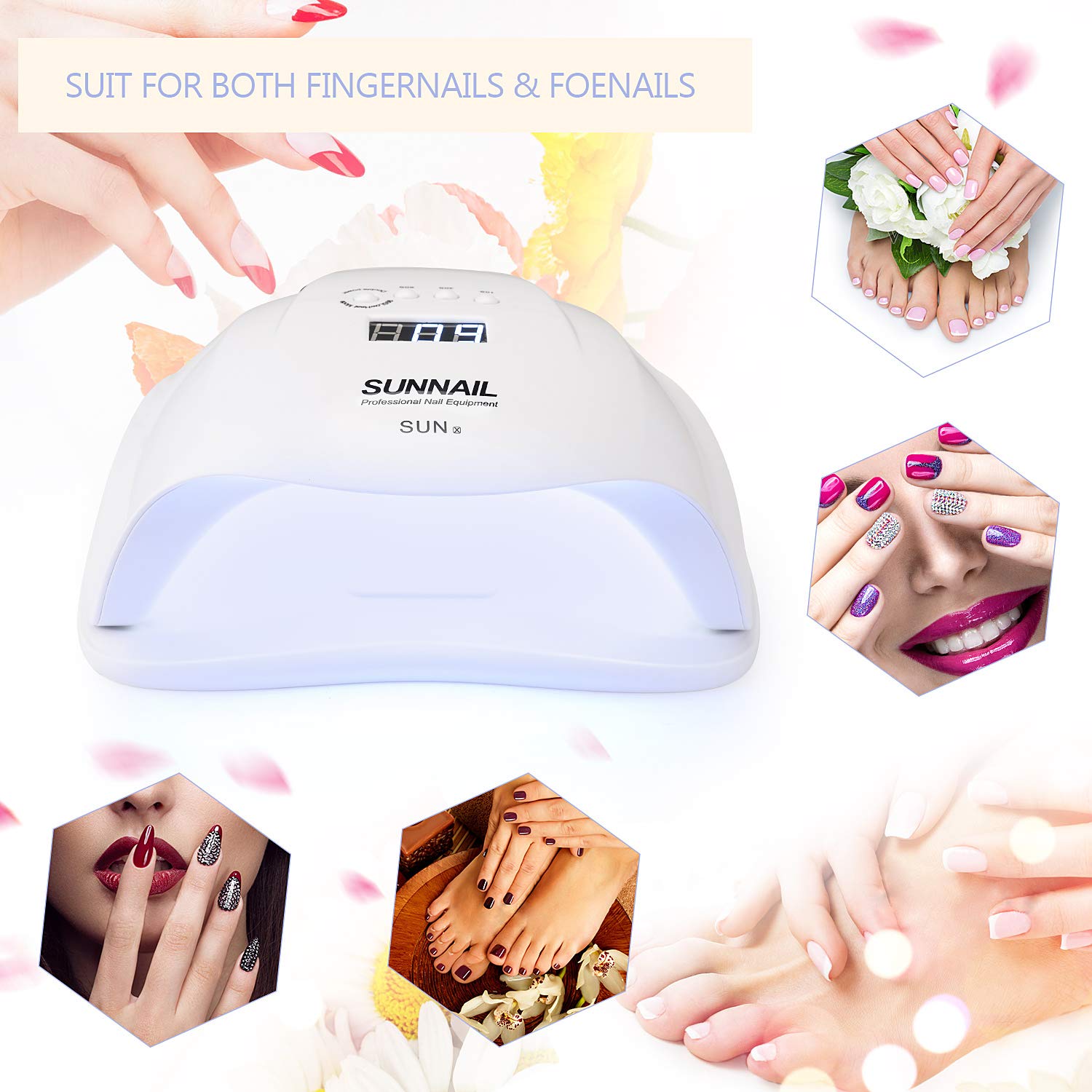 54W UV Nail Lamp,Nail Dryer for Gel Polish, LED Nail Lamps with 4 Timer Settings & Sensor UV Light Curing Lamp for Gel Nails and Toe Nail Curing Including Storage Bag