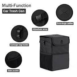 JUSTTOP 6L Waterproof Mini Car Trash Can with Lid