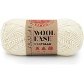 Lion Brand Yarn, Wool-Ease Recycled Crochet Yarn, Cream, Off White, 1 Pack | Recycled Worsted Weight Wool Acrylic Blend Knit &amp; Crochet Fiber for Warm Blankets, Cozy Sweaters, Fall &amp; Winter Hats
