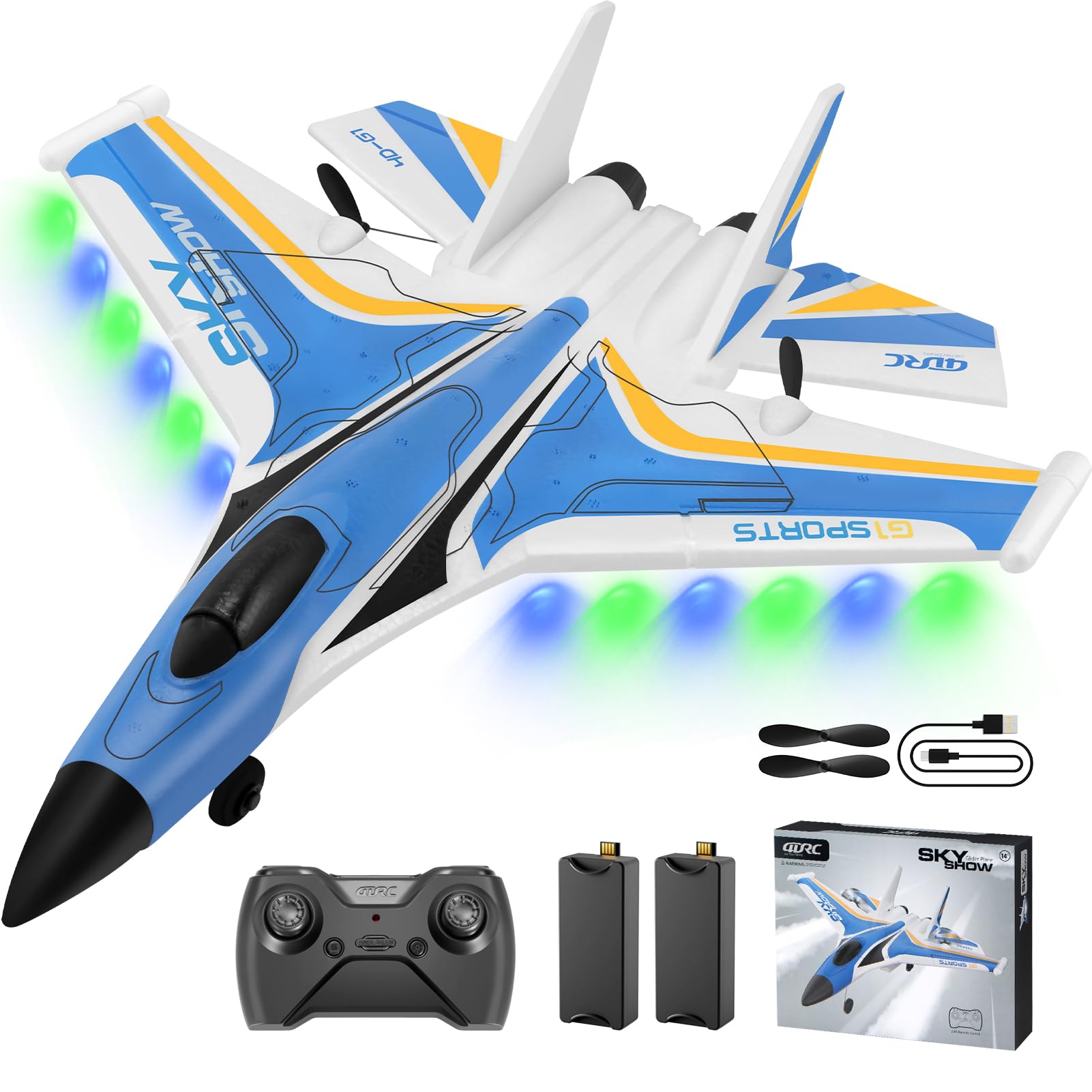 Photo 1 of 4DRC G1 RC Plane for Adults Kids, RC Airplane Fighter Jet 2.4GHz 4 Channel 6-axis Gyro Stabilizer RTF Glider Aircraft Plane Toys, Easy to Fly Remote Control Airplane Glider for Kids & Beginners