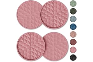 Wingcases Car Coasters Silicone(4 Pack,7cm, Soft Pink) Girl Women Non Slip Mats, Embedded Interior Car Accessories, Cup Holde