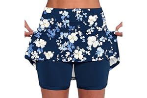 High Waist Tight Fit Yoga Shorts with Pocket Spring Summer Athletic Skort Pant, Sports Skirt Style Short with Pocket