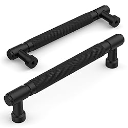 Amerdeco 10 Pack Matte Black knurled Cabinet Pulls