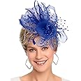 Fascinators Hat Women Tea Party Headband Flower Cocktail Mesh Feathers Hair Clip Kentucky Derby Hat Wedding