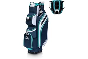 T Winsology Max Lightweight Golf Cart Bag with Dual Handles and 14 Way Individual Full Length Dividers, Golf Club Bag with 11 Pockets, Large Putter Well, Double Strap Cooler for Men & Women