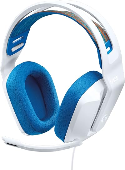 Logitech G G335 Wired Gaming Headset 3.5mm Mic Flip to Mute White
