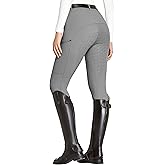 FitsT4 Sports Women's Full Seat Riding Tights with Zipper Pockets Horseback Riding Pants Equestrian Breeches for Women