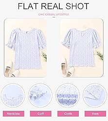 Dokotoo Womens Tops Cute Floral Print Round Neck
