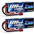 Zeee 2S Lipo Battery 7.4V 5200mAh 100C with T Connector for RC Car Truck Vehicle Buggy Losi RC Model(2 Pack)