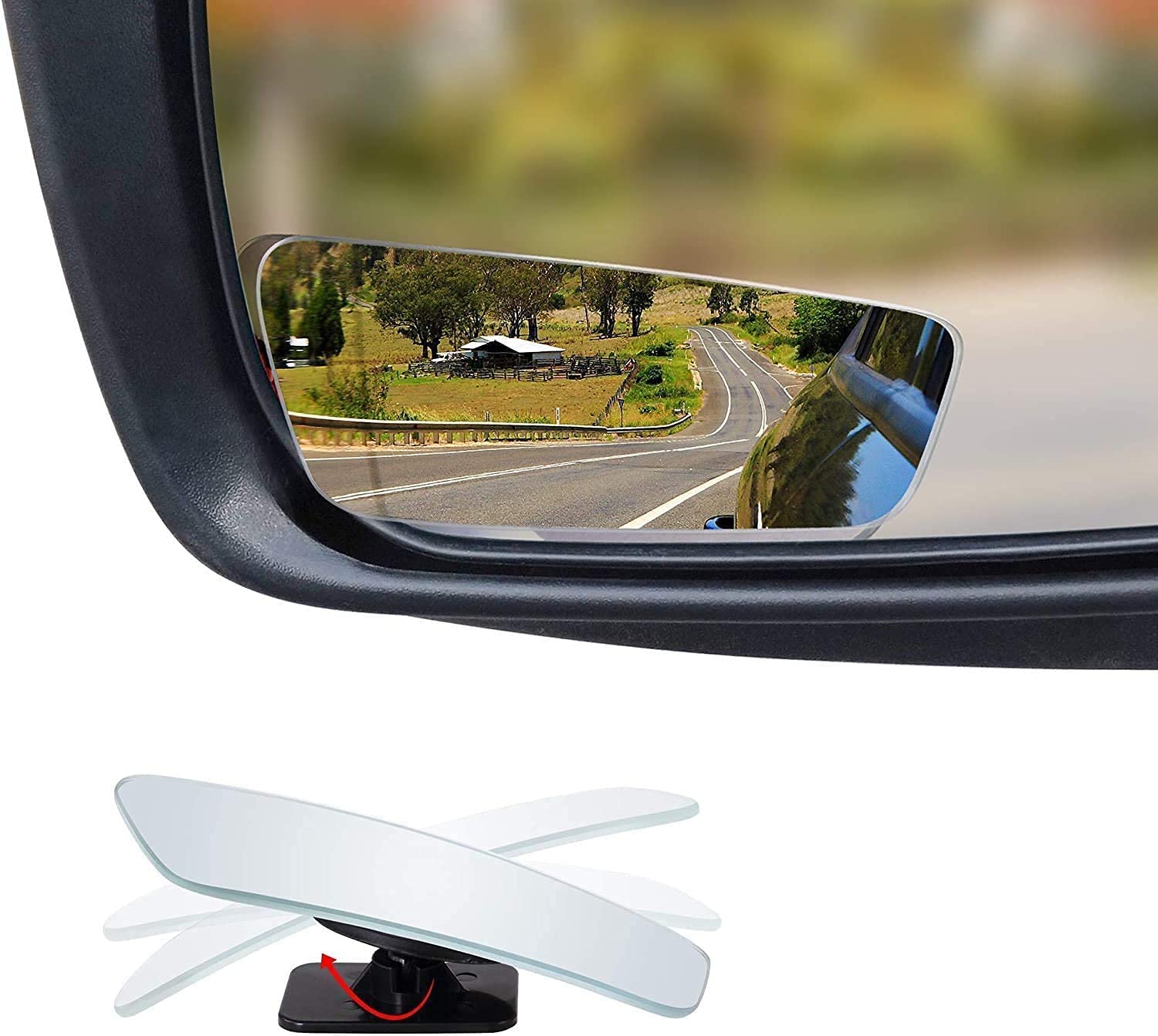 Photo 1 of Verivue 3.5-Inch Rectangular Blind Spot Mirrors for Cars, Universal Fit, HD Convex Wide Angle, Stick-On Frameless Design, Adjustable Blindspot Mirror for Car Side Mirrors, 2-Pack
