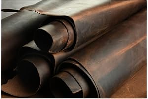 ANT MAKERS Leather Sheets,Leather for Crafts Tooling Leather Square 2.0mm Thick Finished Full Grain Cow Hide Leather Crafts Tooling Sewing Hobby Leather Veg tan Leather Leather Sheet (Coffee3,6x12in)