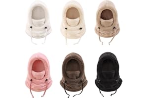 Kids Winter Fleece Balaclava Hat Boys Girls Windproof Thermal Cycling Beanie Hats Winter Warm Fuzzy Furry Ski Hat