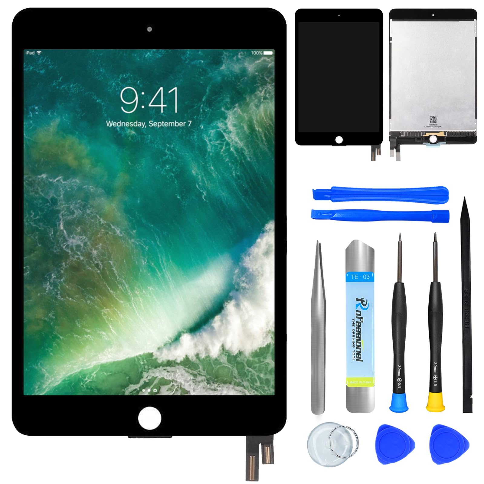 NB+ Touch Screen LCD iPad Mini 4 Replacement For Apple iPad Mini 2015 7.9" 4th Generation LCD Display Unit Digitizer Front Glass Panel with Tools (Black) — image 1