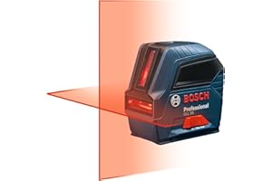 BOSCH GLL 55 50 FT Self-Leveling Cross-Line Laser, Includes 3 AA Batteries, Magnetic Mounting Bracket, Laser Target Plate, & Hard Carrying Case