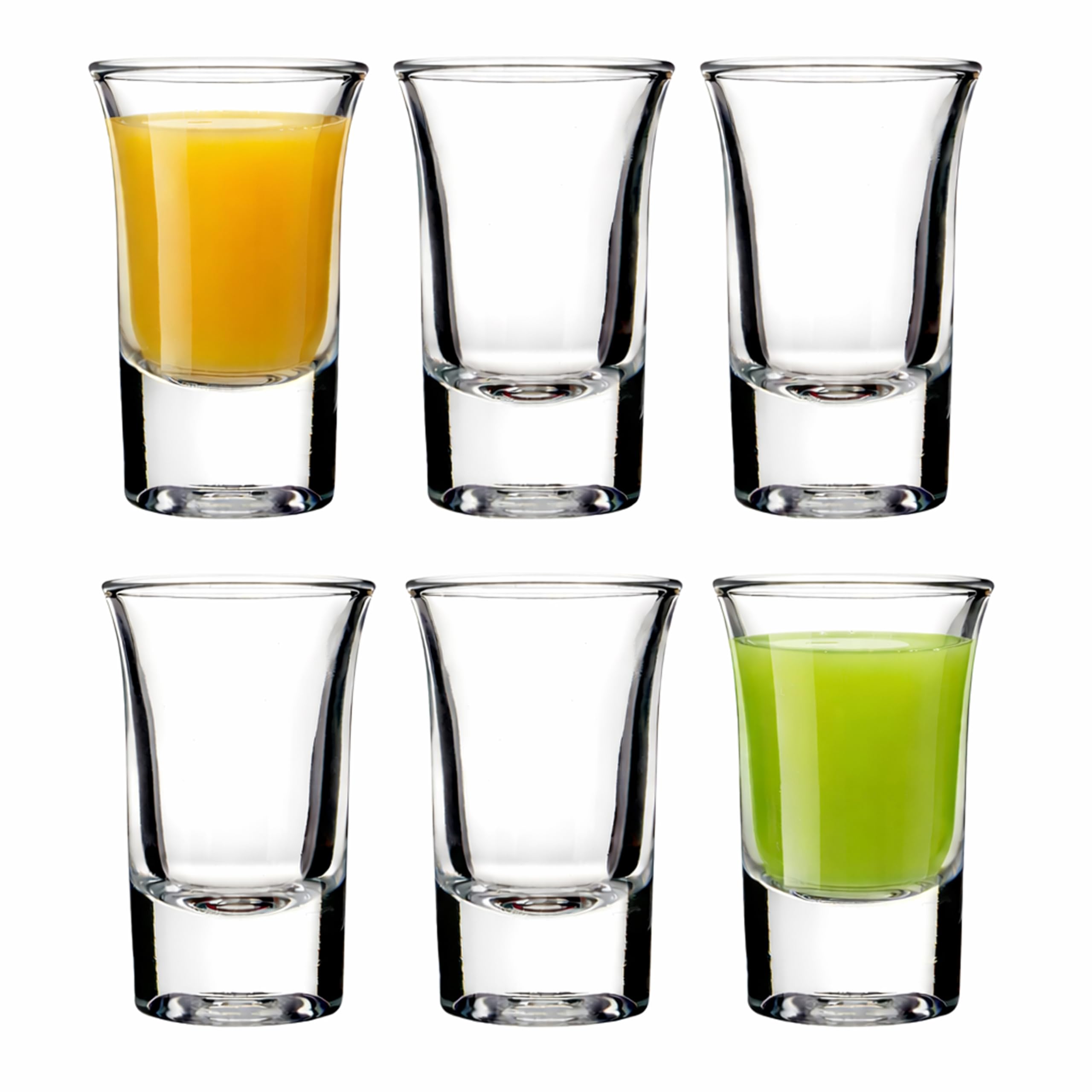 Premier Housewares Sleek Set of 6 Clear Shot Glasses 35ml | Reusable Clear Shot Glasses for Vodka Shots, Rum, Brandy, Jello Shots | Heavy Base Shot Glass Set for Home Bar, Pub