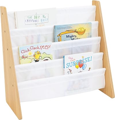 Humble Crew Children’s & Toddler Wooden Bookshelf 4 Tier Natural White