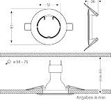 ledscom.de 10 Pieces Ceiling Recessed Frame Matt Chrome GU5.3 Socket view 4