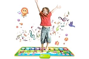 LONFYPENG Floor Piano Mat for Toddlers, Baby Piano Sensory Mats Educational Dancing Keyboard Carpet Animal Sounds Blanket Touch Playmat Musical Mats with Recording Playback Toddler Piano Toys for Boy Girl Gifts
