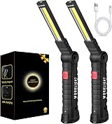 FIBRAVE Rechargeable LED Work Light Magnetic Base 5 Modes Torch (2 Pack Black) view 8