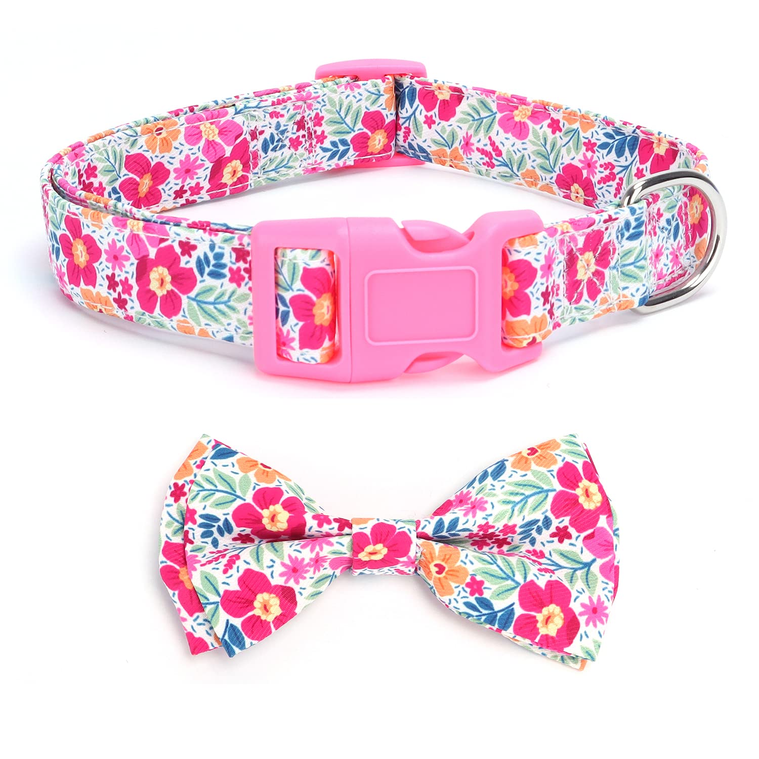 haoyueer Soft Comfy Bowtie Dog Collar,Detachable and Adjustable Bow Tie Collar,for Girl Female Small Medium Large Dogs (M, Pink1)