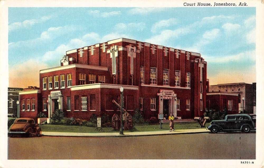 Jonesboro Arkansas Court House Street View Antique Postcard K70782 Entertainment