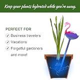 NiHome Flamingo Self-Watering Bulb 2-Pack 10.2in Glass Waterer Garden view 4